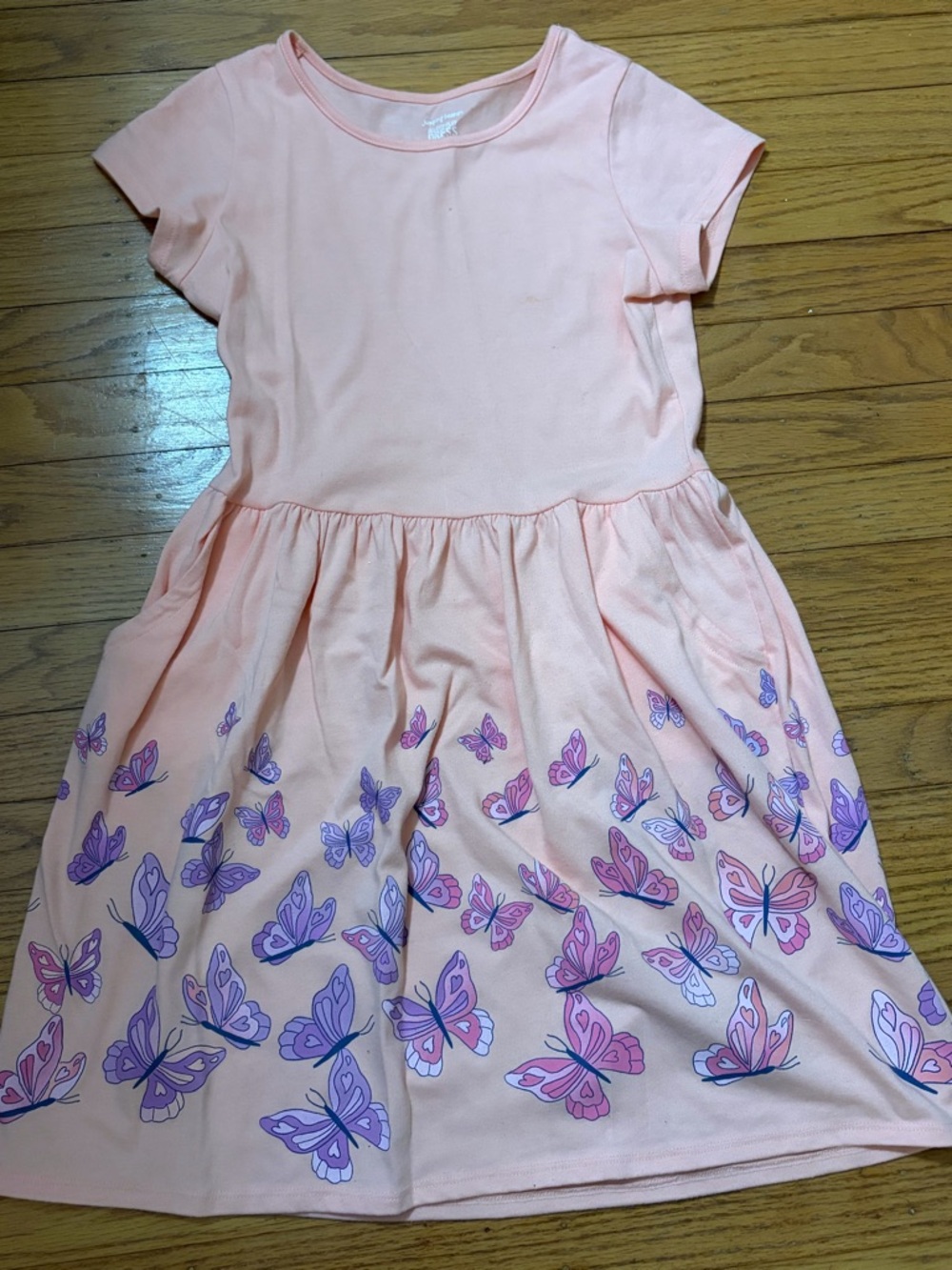 jumping beans Pink Dress with Purple & Pink Butterfly Print